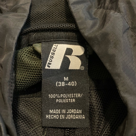 Russell Black & Olive Green Windbreaker Jacket Size M - Picture 2 of 6